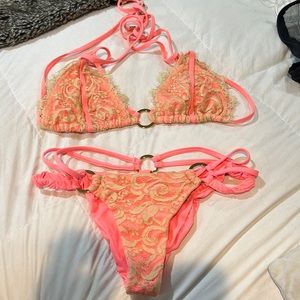 Beach bunny lace bottoms and top